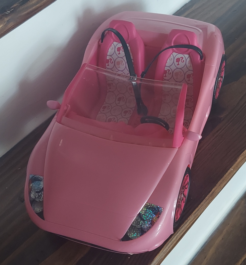 Barbie Doll Glam Pink Convertible Toy Car Mattel 2010 W Seat Belts 2010