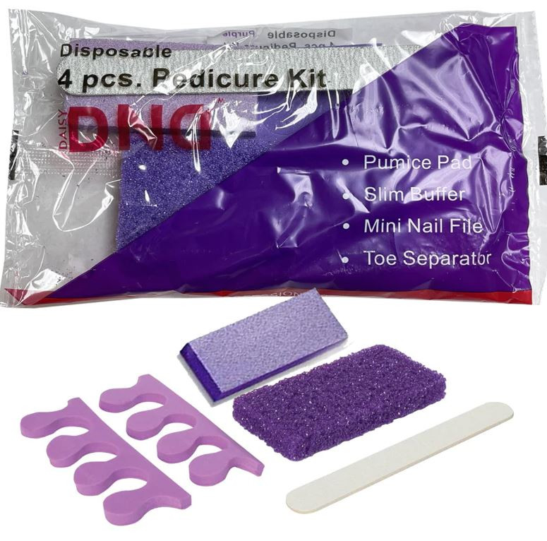 DND 4 Piece Pedicure Kit (Nail File, Buffer, Wood Stick & Pumice)