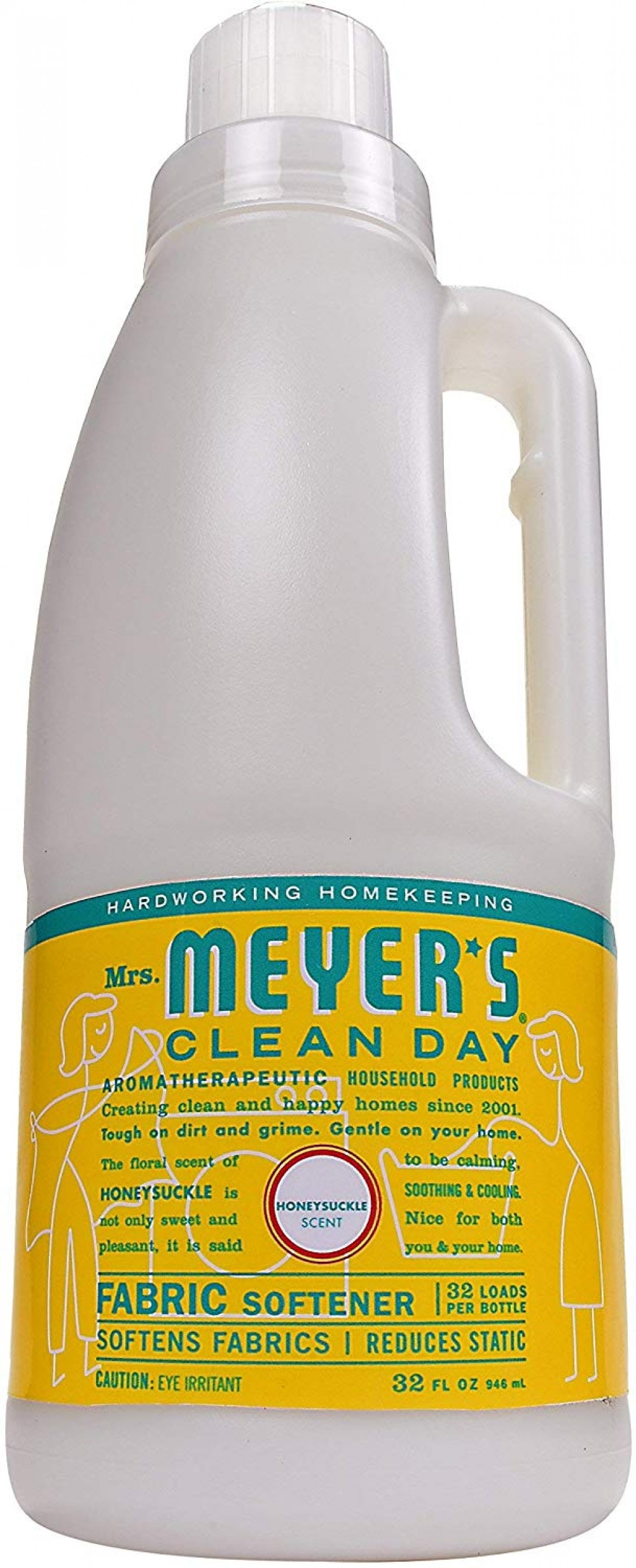 Mrs. Meyer’s Clean Day Liquid Fabric Softener Bottle, Honeysuckle Scent