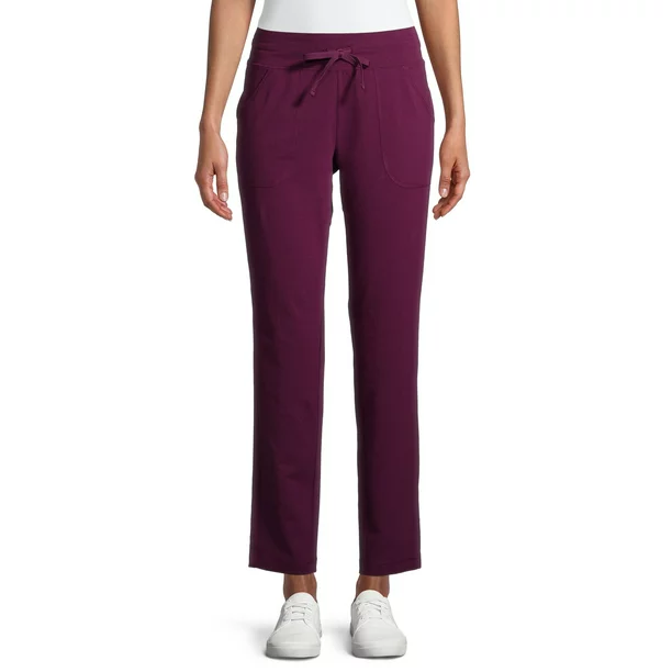 Athletic Works Women’s and Women's Plus Stretch Cotton Blend Straight Leg  Pants