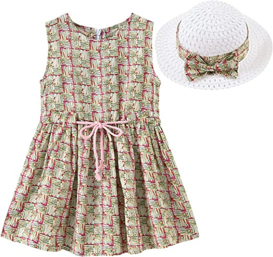 Baby Girls Dresses Retro Floral Printed Short Sleeve Clothes Summer Ethnic  style Holiday Vacation Daily Wear