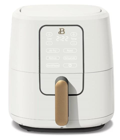 Beautiful 19303 3qt Air Fryer with TurboCrisp Technology, White Icing