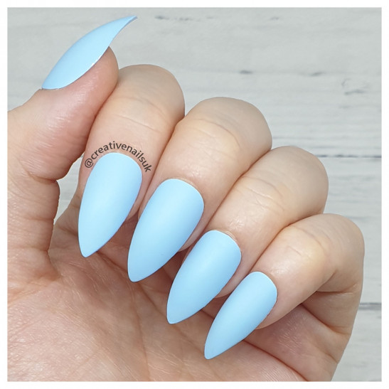 Stunning Sky Blue Matte Nails
