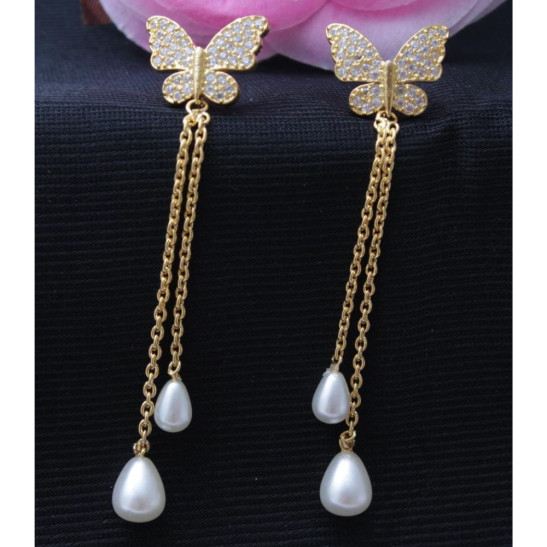 Yellow Chimes Earrings for Women and Girls | Fashion White Stone –  GlobalBees Shop