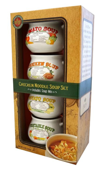 Caraway Naturals Soup Gift Set with 4 Soup Mugs Bowls EXP 07/2022