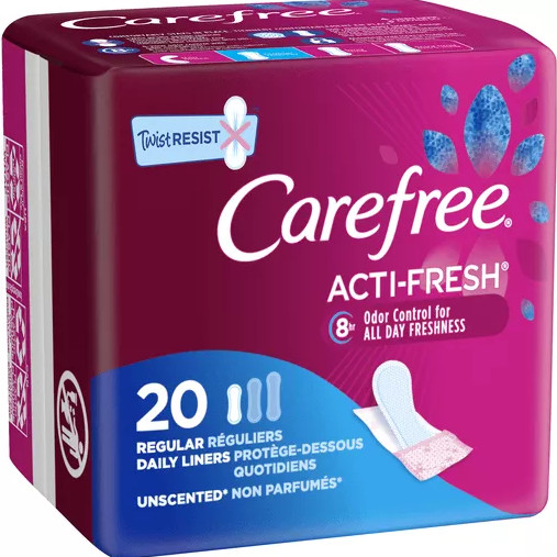 Carefree Acti Fresh Twist Resist Body Shaped Pantiliners Unscented Regular  20 Count