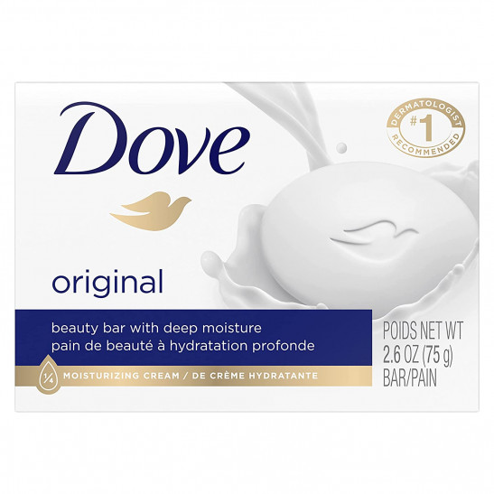 Dove Beauty Bar Gentle Skin Cleanser Moisturizing for Gentle Soft Skin Care Original Made With 1/4 Moisturizing Cream 2.6 oz