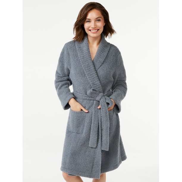 Joyspun Women's Sweater Knit Robe, Sizes up to 3X
