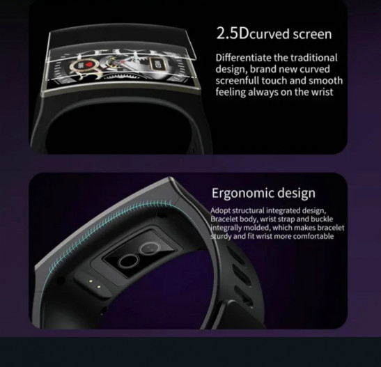 Large Curved Bluetooth Smart Watch
