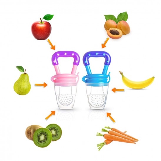 Baby Fruit Feeder Pacifier (2 Pack), Fresh Food Feeding Teether