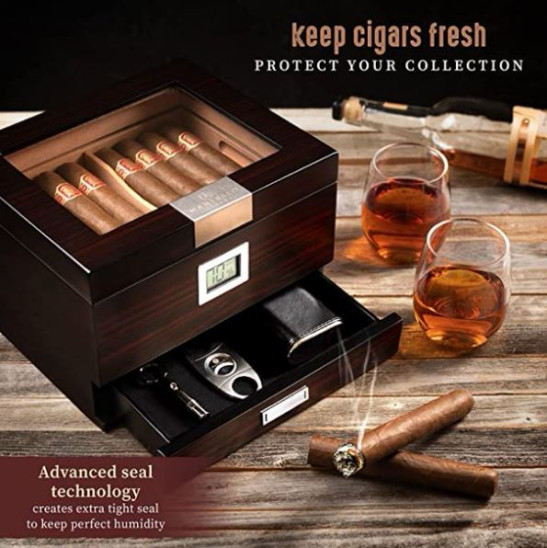 Mantello Cigars Humidors- Humidor Cigar Box with for Cigar
