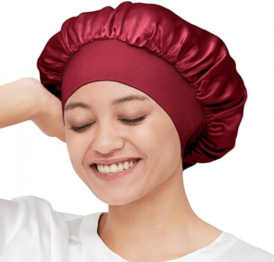 Bonnet Queen Satin Bonnet Silk Bonnet for Sleeping Hair Bonnet Tie Bonnet  Sleep Bonnet Night Cap for Women Curly Hair Purple