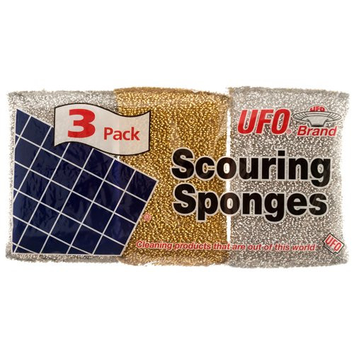 New 351938 Ufo Scouring Sponge 3 Pk Assorted Color Kitchen Utensil Cheap Wholesale Discount