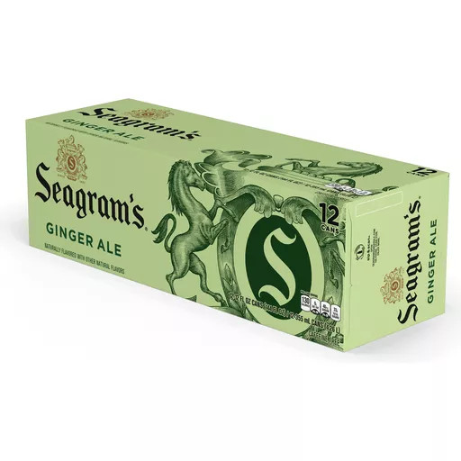 Seagrams Ginger Ale Soda Soft Drinks Fridge Pack Cans, 12 fl oz, 12 Pack