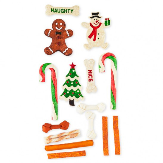 Vibrant Life Stocking with Assorted Rawhide Chews, Holiday Treats for ...