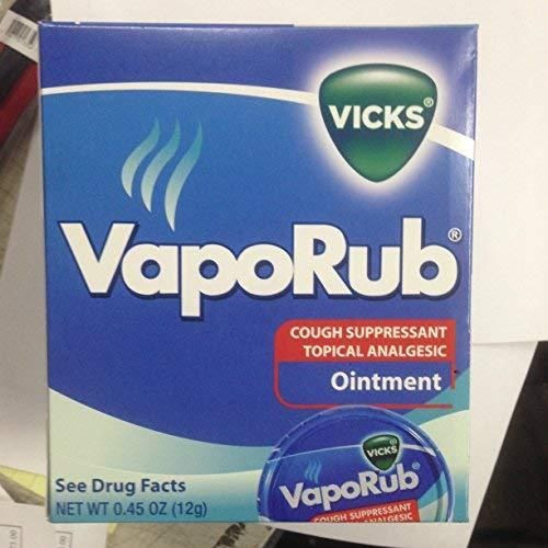 Vicks Cough Suppressant Topical Analgesic Ointment Travel Tin 0.45