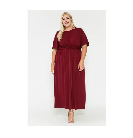 Women's Plus Maxi Dress with Twisted on Waste