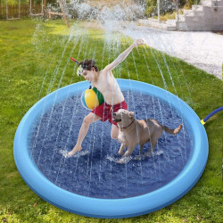 170*170cm Pet Sprinkler Pad Play Cooling Mat Swimming Pool Inflatable Water Spray Pad Mat Tub Summer Cool Dog Bathtub for Dogs