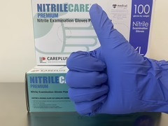 1.ADVANCE VINYL 4.5MIL GLOVES (10 BOXES OF 100 PER CASE) / 2.NITRILE EXAM GLOVE BLUE (10 BOXES OF 100 PER CASE)