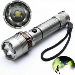 Flashlight Rechargeable Led 3800LM Upgraded T6 Tactical Waterproof Zoomable Hiking Powerful Torch 18650 Battery + Direct Charger