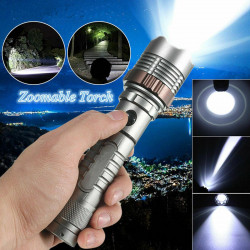 Flashlight Rechargeable Led 3800LM Upgraded T6 Tactical Waterproof Zoomable Hiking Powerful Torch 18650 Battery + Direct Charger