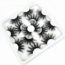 8 Pairs faux mink eyelashes 25mm lashes fluffy messy 3d mink lashes wholesale, 8 pairs natural false eyelashes extension