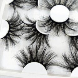 8 Pairs faux mink eyelashes 25mm lashes fluffy messy 3d mink lashes wholesale, 8 pairs natural false eyelashes extension