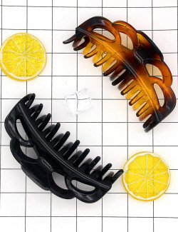 ACCGLORY Large Hair Clips for Thick Hair Plastic Big Claw Clips Updo Hair Styling Accessories for Women Strong Hold Jumbo Hair Jaw Clips(Arc-Black+Brownish)