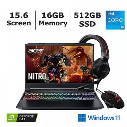 Acer Nitro 5 AN515-57-51RC Gaming Laptop, Intel Core I5-11400H Processor, 16GB Memory, 512GB SSD, NVIDIA GeForce RTX 3050