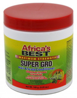 Africa's Best Maximum Strength Super Gro Hair & Scalp Conditioner, 5.25 Oz