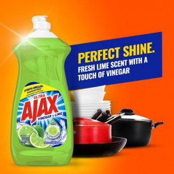 Ajax Ultra Dishwashing Liquid Dish Soap, Vinegar + Lime Scent - 52 Fluid Ounce