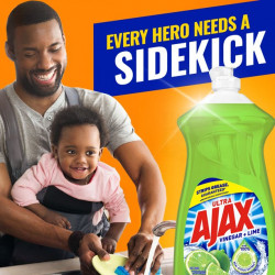 Ajax Ultra Dishwashing Liquid Dish Soap, Vinegar + Lime Scent - 52 Fluid Ounce