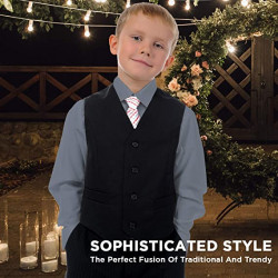 Alberto Danelli Boys Dress Shirt with Matching Tie and Handkerchief, Long  Sleeve Button Down, Pocket