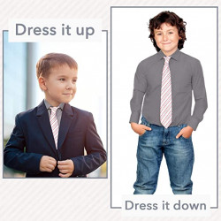 Alberto Danelli Boys Dress Shirt with Matching Tie and Handkerchief, Long  Sleeve Button Down, Pocket