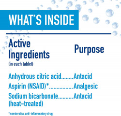 Alka-Seltzer Original Effervescent Tablets - Fast Relief of Heartburn, Upset Stomach, Acid Indigestion with Headache and Body Aches - 72 Count