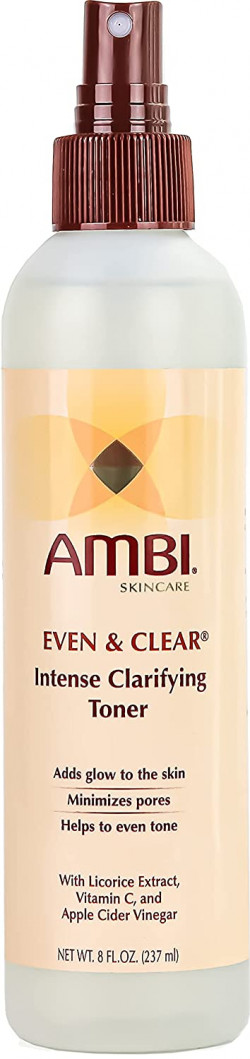 Ambi Even & Clear Intense Clarifying Toner | Astringent Protects And Beautifies Acne-Prone Skin | Cucumber Extract | Green Tea Extract | 8 Ounce