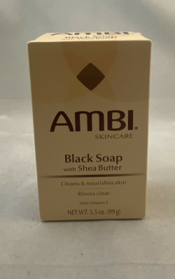 Ambi Skincare Black Soap With Shea Butter To Clean & Nourishe Skin 3.50 Oz