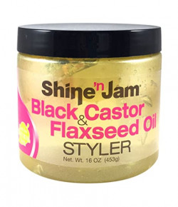 Ampro Shine N Jam Black Castor & Flaxseed Oil Styler Gel, 16 Ounce
