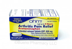 ARTHRITIS PAIN RELIEF, ACETAMINOPHEN 650 MG, 50 CAPLETS BY OHM