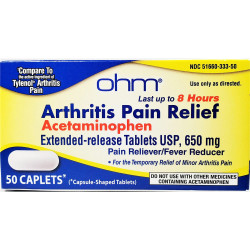 ARTHRITIS PAIN RELIEF, ACETAMINOPHEN 650 MG, 50 CAPLETS BY OHM