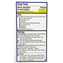 ARTHRITIS PAIN RELIEF, ACETAMINOPHEN 650 MG, 50 CAPLETS BY OHM