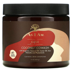 As I Am Coconut Cowash Cleansing Conditioner - 16 Ounce - Gentle Daily Cleanser For Hair And Scalp - Removes Residue - Adds And Preserves Moisture - Detangles And Rinses Easily