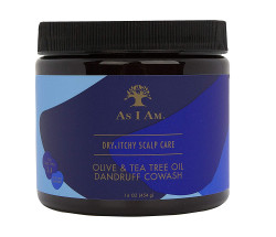 As I Am Dry & Itchy Scalp Care Cowash - 16 Ounce - Enriched With Zinc Pyrithione, Olive Oil, And Tea Tree Oil - Fights Dandruff And Seborrheic Dermatitis