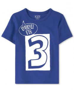 Baby And Toddler Boys Dude I'm 3 Graphic Tee