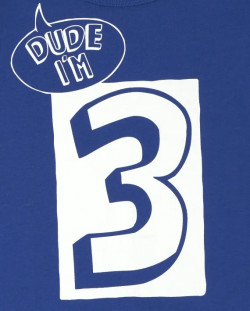 Baby And Toddler Boys Dude I'm 3 Graphic Tee