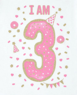 Baby And Toddler Girls Birthday Glitter I Am 3 Graphic Tee