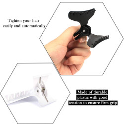 BAHABY Hair Clips for Styling Sectioning 12 Pack Black White Butterfly Hair Clips for Women Hair Clamps for Hair Deep Conditioning, Blow Drying, Cutting, Coloring, Styling, Sectioning