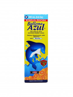 Ballena Azul Aceite De Hígado De Bacalao COD Liver Oil For Adults And Children, Good Source Of Vitamins A,D,E, B1, Dietary Supplement, Omega 3 (STRAWBERRY Cherry Orange BANANA)