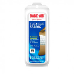 Band-Aid Brand Flexible Fabric Adhesive Bandages, All One Size, 8 Ct