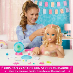 Barbie Tie-Dye Deluxe 22-Piece Styling Head, Blonde Hair, Includes 2 Non-Toxic Dye Colors